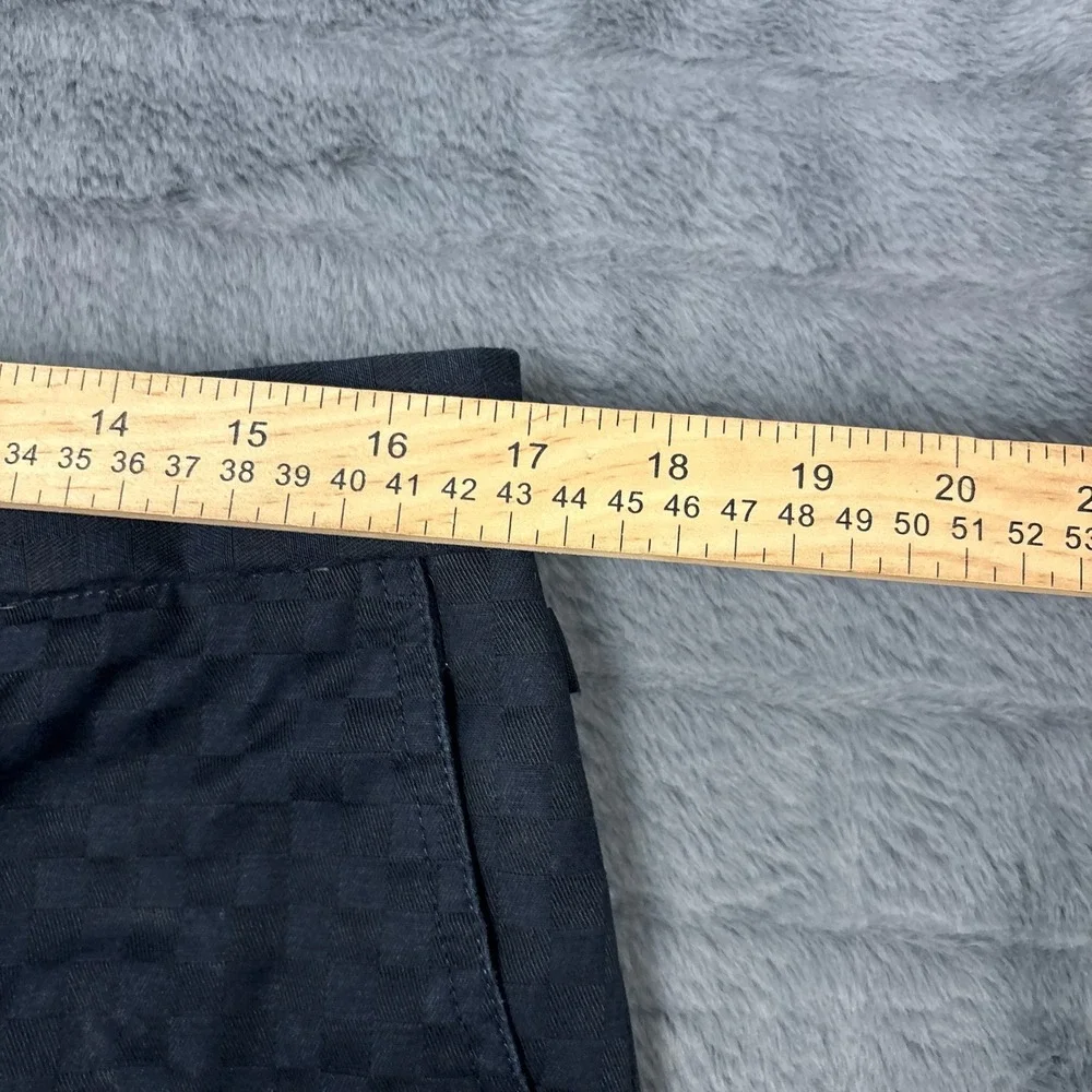 Beams Heart Trouser Mens XL Black Checkerboard Drawstring Relaxed Straight Pants